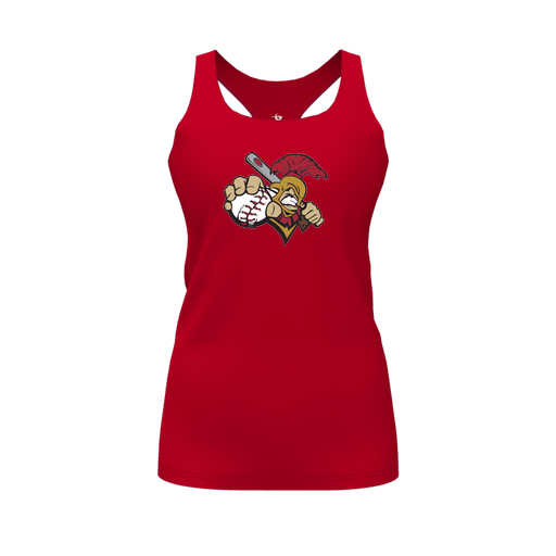 [CUS-DFW-RCBK-PER-RED-FYS-LOGO2] Racerback Tank Top (Female Youth S, Red, Logo 2)