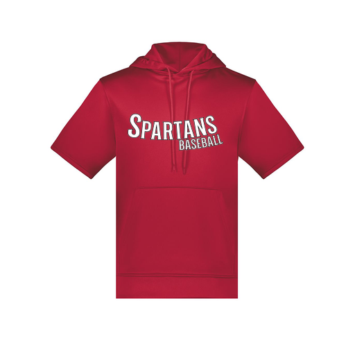 [6871.083.S-LOGO1] Men's Dri Fit Short Sleeve Hoodie (Adult S, Red, Logo 1)