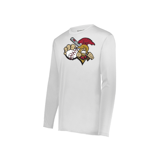 [222823.005.S-LOGO2] Youth LS Smooth Sport Shirt (Youth S, White, Logo 2)