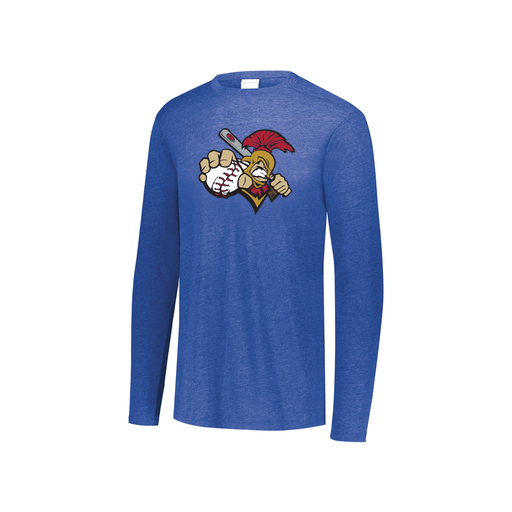 [FTLCUBRY-YS-LOGO2] Decker Youth Tri-Blend T-Shirt - Long Sleeve (Youth S, Royal, Logo 2)