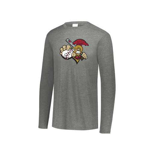 [FTLCUBGY-YS-LOGO2] Decker Youth Tri-Blend T-Shirt - Long Sleeve (Youth S, Gray, Logo 2)